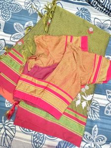 Elegant Ethnic Saree (खन साड़ी)(with Ready Blouse)