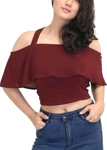 Maroon Off-Shoulder Top
