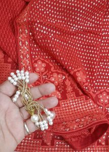 Pure Chanderi Silk Suit With Pore Heavy Work Dupat