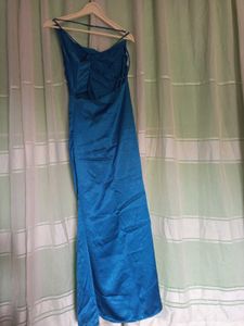 Teal One-Shoulder Maxi Dress