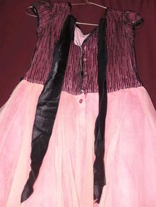 Elegant Blue and pink Dress