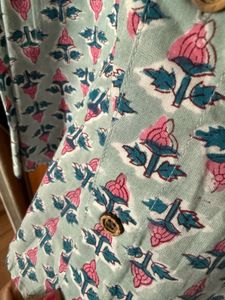 Sanganeri Print Pure Cotton Shirt - L