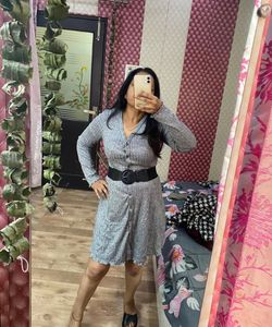 Grey Knit winter button dress 🎀❤️🌸