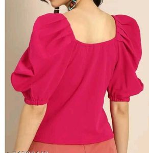 Chic Pink Puff Sleeve Top