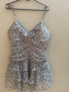 Tiered- Skirt Chiffon Dress