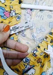 Cute Yellow Bunny Print Pants 3/4