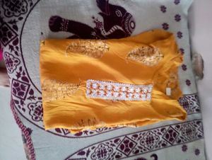Mustard Kurti For Sale Pure Cotton