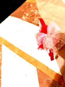 Cute Red & Pink Bow Headband