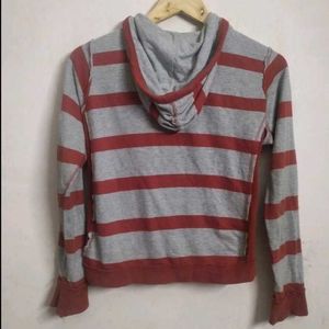 Striped Zip-Up warm Hoodie