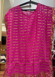 Pink Kaftan Top With Sequins