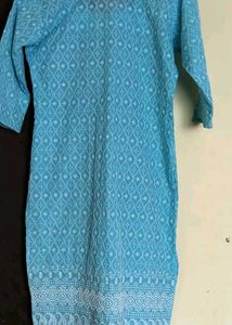 Sky Blue Embroidered Kurta