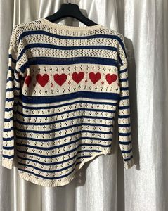 Heart Pattern Knit Sweater
