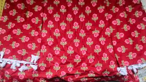 Red Floral Print Kurta