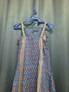 Cute Blue Dress Or Kurti With Slit In Front