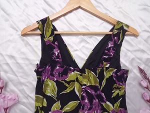 Black and Purple Floral Mini Dress/Long Top