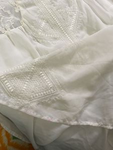 Vila White Net Top With Double Stretchable Lining