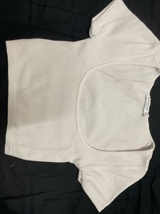Ripped White Crop Top(IMPORTED)