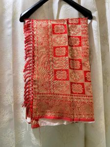 Bengali Traditional White-red Saree