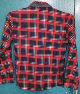 Red &amp; Blue Plaid Flannel Shirt