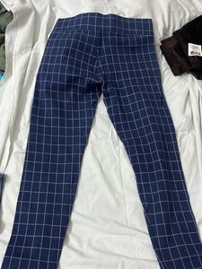 Blue Check Stretchable Pant