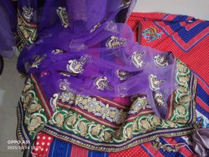 partywear Purple Lehenga saree