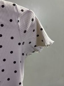 Polka Dot Ruffle Top