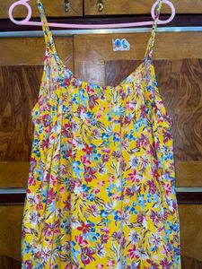 Floral Yellow Maxi Dress XL /38