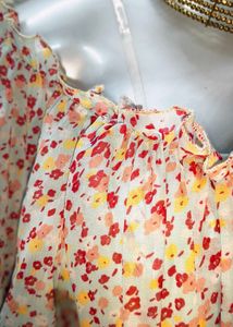 Mini Floral Off Shoulder Blue Dress Fixed Price