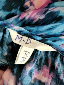 Abstract Print Blue Dress