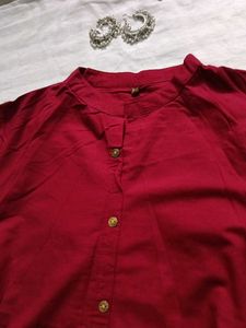 Womens Long Red Kurta Pure Cotton ✅💕❤️