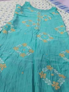 Teal Embroidered Salwar Kameez