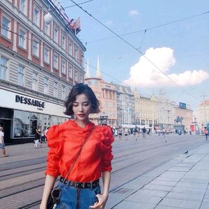 🎀SELL🎀H&amp;M Georgette Red Top NEW WITHOUT TAG