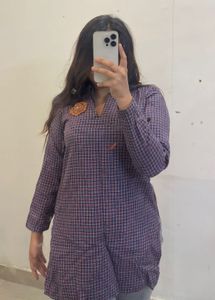 Checked Cotton Kurta