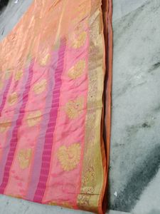 Pink &amp; Gold Sari Fabric