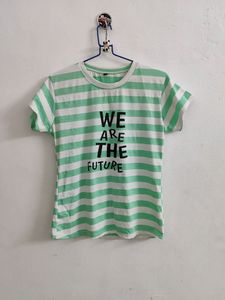 Basic Green and White Tee