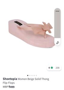 Cute Pink Bow Flip Flops