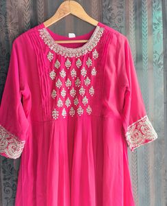 Pink Embroidered Anarkali Kurta