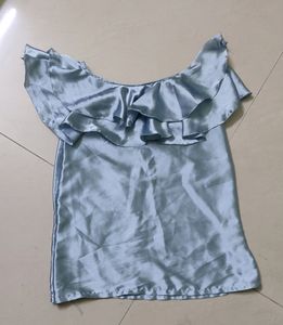 Blue Ruffle Top