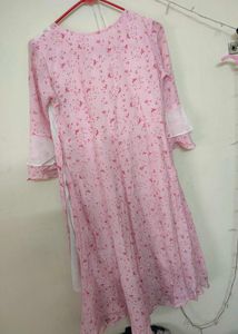Floral Print Pink Dress with Shrug