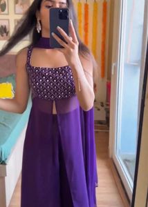 A Beautiful Purple Ethnic Kurta Set