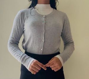 Grey Cardigan Sweater