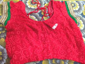 Red Pink Mix Colour Beautiful Saree