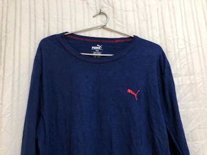 Puma Blue Long Sleeve T Shirt.
