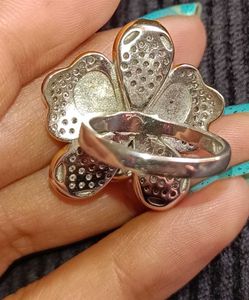 Sparkling Flower silver ring