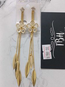 Elegant Gold Tone Dangle Earrings