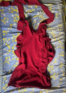 Red Ruffle Top