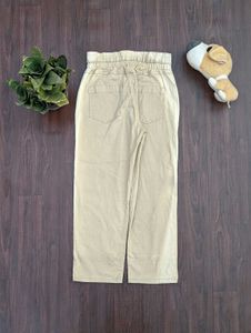 Beige Straight Leg Denim Jeans