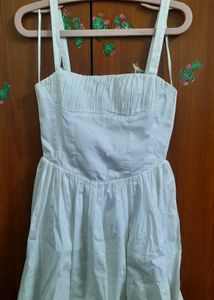 White Sundress with Ruched Bodice