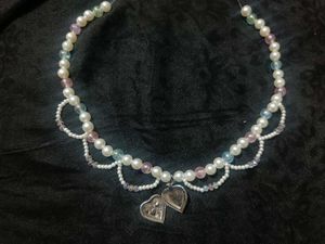 heart and Pearl Beaded Choker