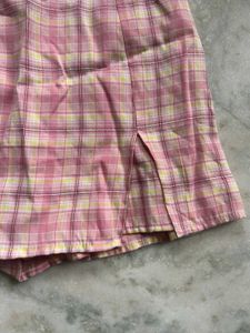 Berrylush Pink Plaid Mini Skort